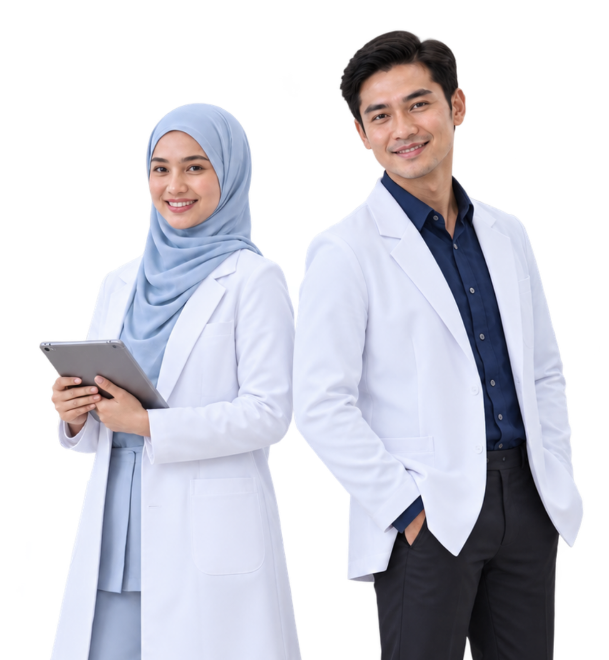 Visual ilustrasi dua petugas pergigian